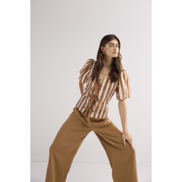 Summum Top stripe printed Cognac foto 1