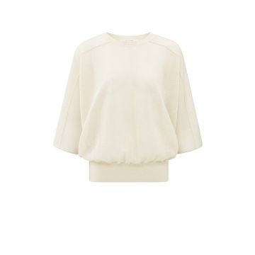 YAYA Transparent batwing sweater Off White  foto 1