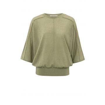 YAYA Transparent batwing sweater Groen foto 1