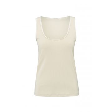 YAYA Rib singlet with shiny binding Zand foto 1