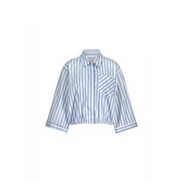 Studio Anneloes Noleste poplin stripe blouse Blauw foto 1