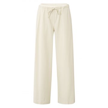 YAYA Woven wide leg trousers with elast Zand foto 1