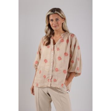 Nukus Tina Blouse Embroidery Zand foto 1