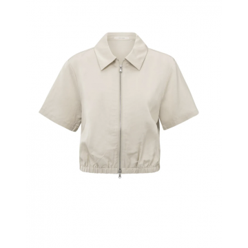 YAYA Satin shortsleeve jacket Zand foto 1