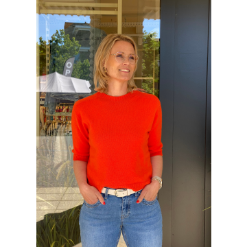 Alexandre Laurent Paris  Sweater 3/4e Koraalrood foto 1