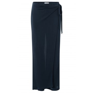 YAYA Jersey wide leg trousers Navy foto 1