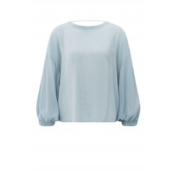 YAYA Crinkle top with low back Lichtblauw foto 1