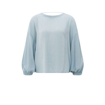 YAYA Crinkle top with low back Lichtblauw foto 1