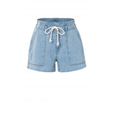 YAYA High waist denim cargo short Blauw foto 1
