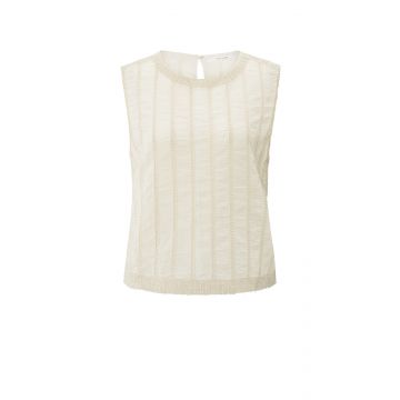 YAYA Embroidered singlet with rib Off White  foto 1