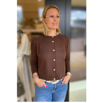 Alexandre Laurent Paris  UC.8249 Cardigan Bruin foto 1