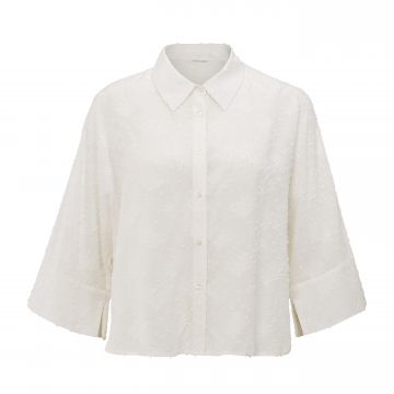 YAYA Cropped loose fit jacquard Off White  foto 1