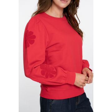 Geisha Sweater big flowers Rood foto 1