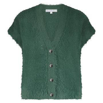 Red Button Sleeveless fuzzy Groen foto 1