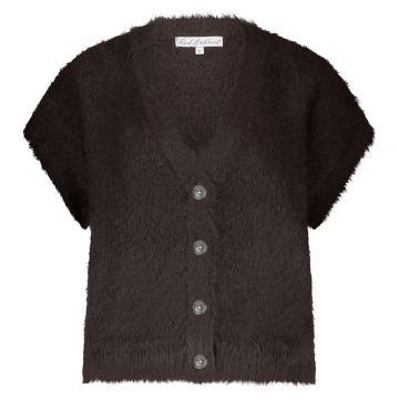Red Button Sleeveless fuzzy Bruin foto 1