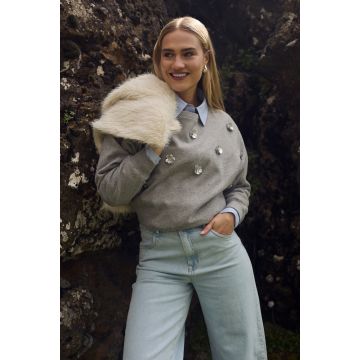 Nukus Beatriz Pullover Flower Grijs foto 1