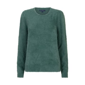 Red Button Fuzzy puff sleeve Groen foto 1