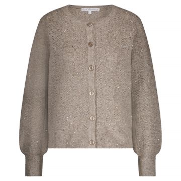 Red Button Cardigan ajour sparkle Zand foto 1