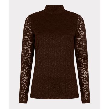 EsQualo Top lace lurex stretch Bruin foto 1