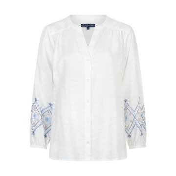 Red Button Blouse & Embroidery Off White  foto 1