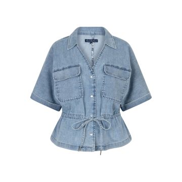Red Button Drew Drawstring denim light stone Blauw foto 1
