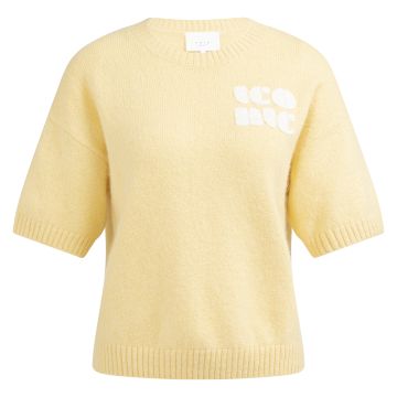 YAYA Knitted sweater with artwork Geel foto 1