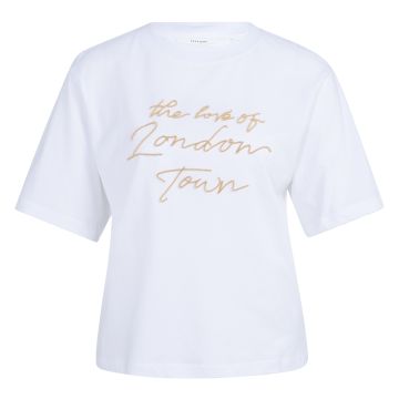 YAYA T-shirt with flock print Geel foto 1