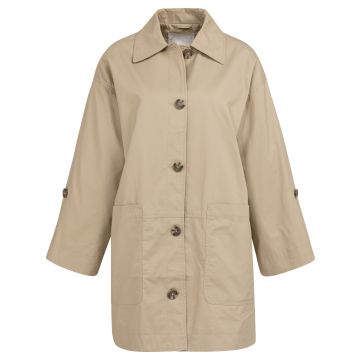 YAYA Oversized cotton jacket Beige foto 1