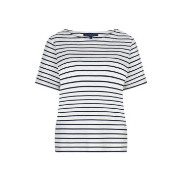 Red Button Terry Stripe short sleeve Navy foto 1
