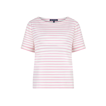 Red Button Terry Stripe short sleeve Roze foto 1