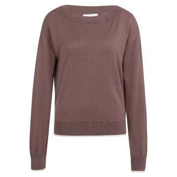 YAYA Sweater with boat neckline Taupe foto 1