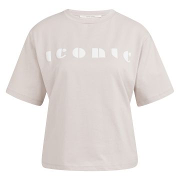 YAYA Boyfriend T-shirt with print Beige foto 1