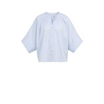 YAYA Batwing blouse with back pleats Lichtblauw foto 1