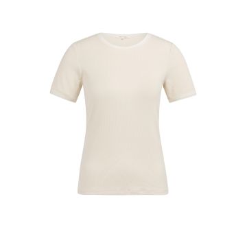 YAYA T-shirt with mesh edge Beige foto 1