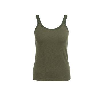 YAYA Singlet with mesh edge Army Groen foto 1