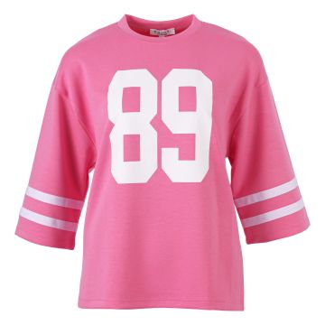 Enjoy Sweater 3/4 mw 89 print Roze foto 1