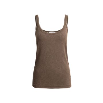 YAYA Singlet with mesh edge Bruin foto 1