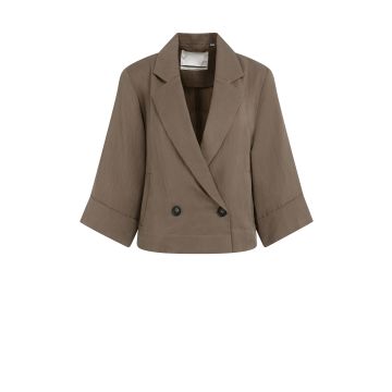 YAYA Woven loose fit blazer jacket Bruin foto 1