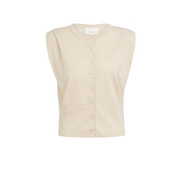 YAYA Shoulder detail cardigan with fitted waist Beige foto 1