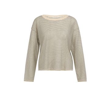 YAYA Fine knitted stripe sweater ls Beige foto 1