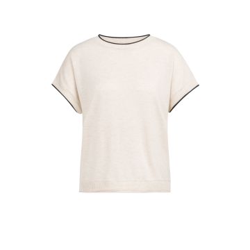 YAYA Knitted sweater with rolled edges Beige foto 1