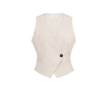 YAYA Woven gilet with asymetrical closure Beige foto 1