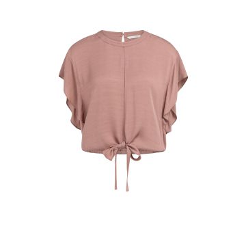 YAYA Flowy knotted top with elastic Roze Melé foto 1