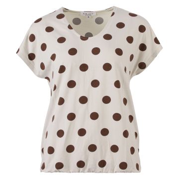 Enjoy Blouson kapmouw stippen print Bruin foto 1