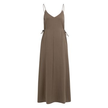 YAYA Strappy dress with drawstrings Bruin foto 1