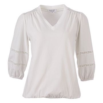 Enjoy Blouson v-hals crochet tape Ecru foto 1