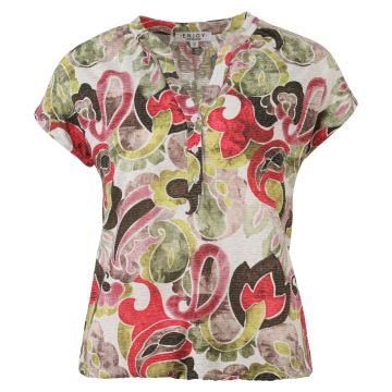Enjoy Blouson kapmouw paisley print Multi Colour foto 1