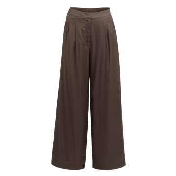 YAYA Wijde broek met deels elastische taille Bruin foto 1