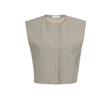 YAYA Geruit geweven gilet met schoudervulling Ruit  foto 1
