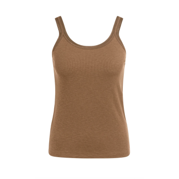 YAYA Singlet met mesh rand Bruin foto 1